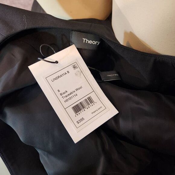 Women's Theory Black Traceable Wool Size 8 - Picture 4 of 4